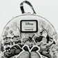 Loungefly Alice in Wonderland Sketch Mini Backpack Black White Bag Front Logo