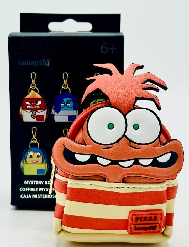 Loungefly Anxiety Mini Backpack Keychain Inside Out Charm Front Full View With Box