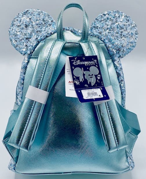 Loungefly Arendelle Aqua Mini Backpack Frozen Blue Sequin Disney Bag Straps