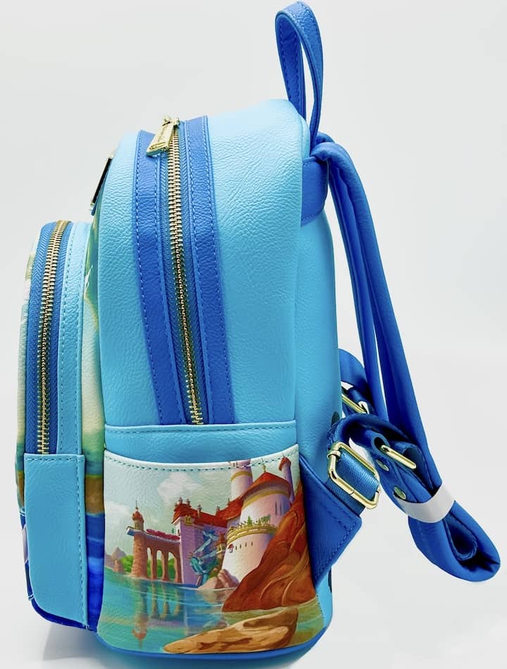 Loungefly Ariel Rock Splash Scene Mini Backpack The Little Mermaid Bag Left Side