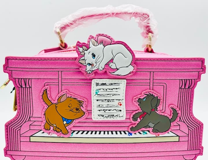 Loungefly Aristocats Piano Crossbody Disney Figural Bag Front Top