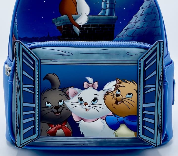 Loungefly Aristocats Window Portrait Mini Backpack Disney Bag Front Pocket