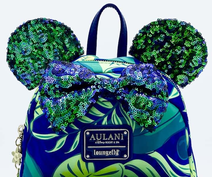 Loungefly Aulani Paradise Vibes Mini Backpack Disney Hawaii Resort Bag Front Enamel Logo
