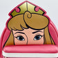 Loungefly Aurora Cosplay Mini Backpack Disney Sleeping Beauty Bag Front Face Applique