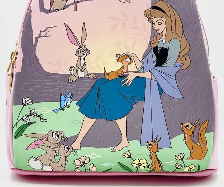 Loungefly Aurora Critters Mini Backpack Sleeping Beauty Animals Bag Front Character Artwork