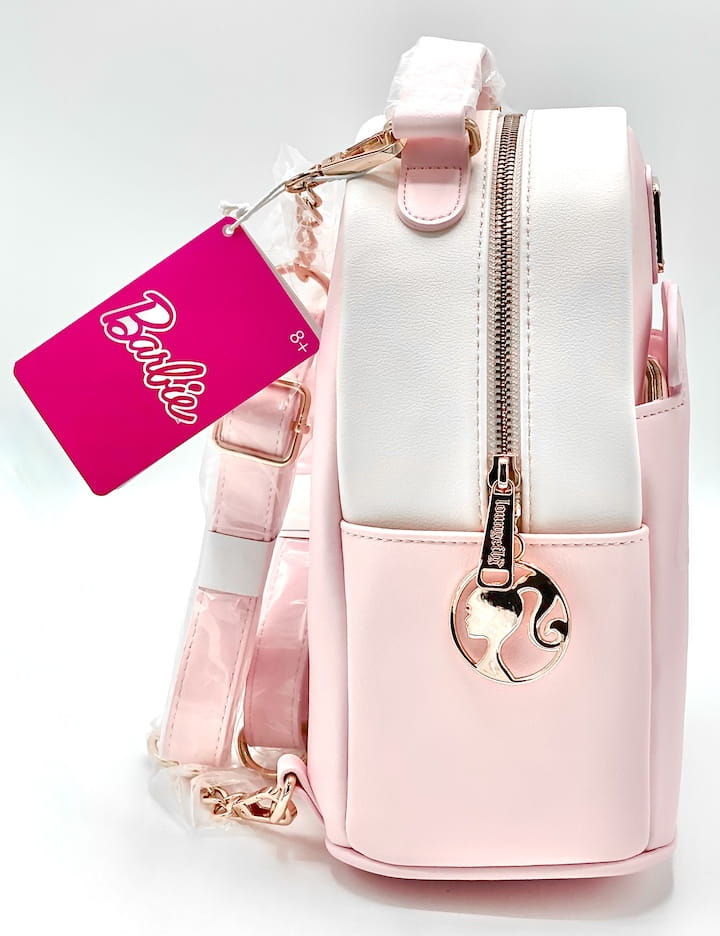 Loungefly Barbie Pink Convertible Mini Backpack Bag Right Side