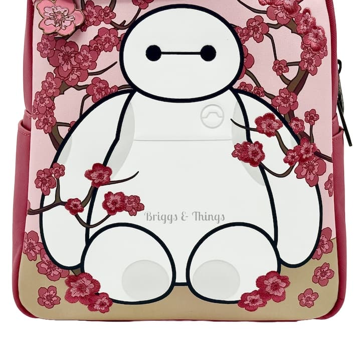 Loungefly Baymax Sakura Cherry Blossom Mini Backpack Big Hero Six 6 Front Pocket