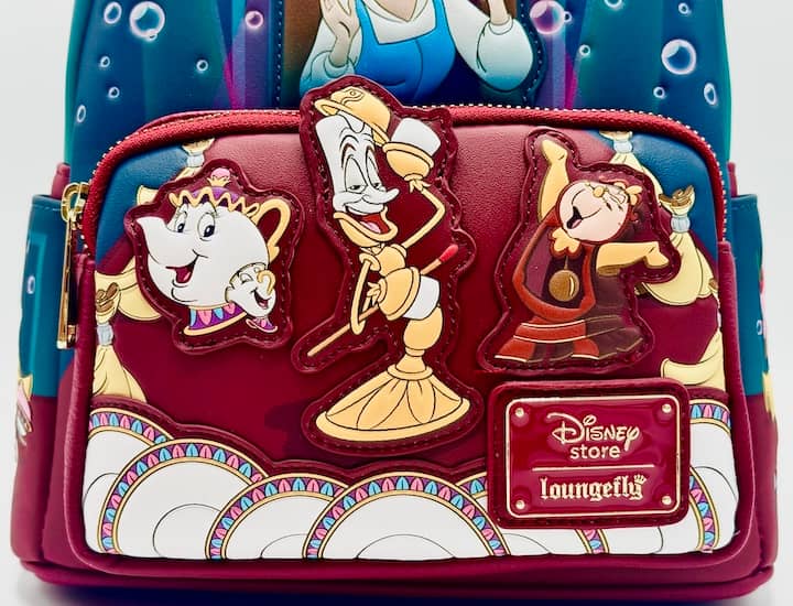 Loungefly Be Our Guest Mini Backpack Disney Beauty and the Beast Bag Front Bottom