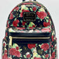 Loungefly Beauty and the Beast Roses Mini Backpack Belle AOP Bag Front Full View