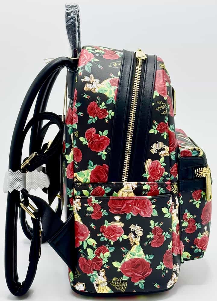 Loungefly Beauty and the Beast Roses Mini Backpack Belle AOP Bag Right Side