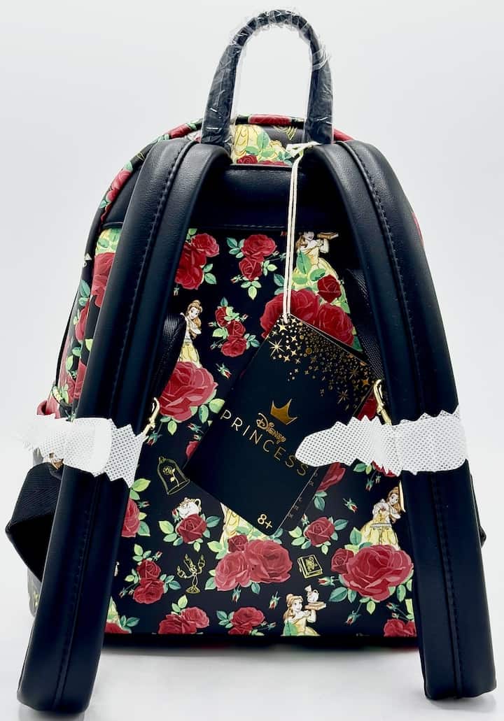 Loungefly Beauty and the Beast Roses Mini Backpack Belle AOP Bag Straps