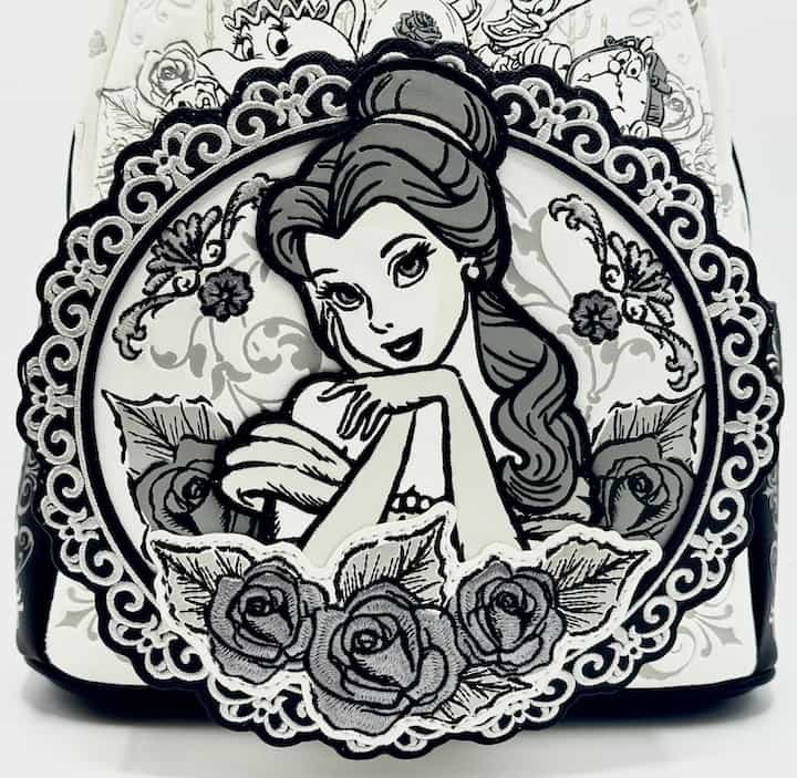Loungefly Belle Sketch Mini Backpack Disney Beauty & the Beast Bag Front Pocket