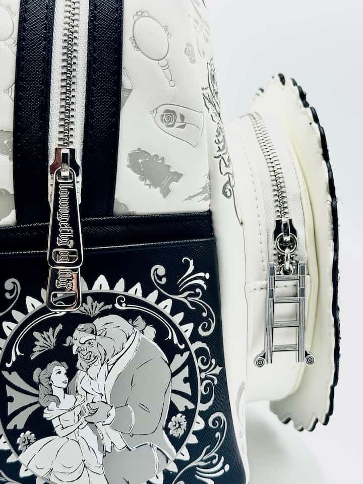 Loungefly Belle Sketch Mini Backpack Disney Beauty & the Beast Bag Zips