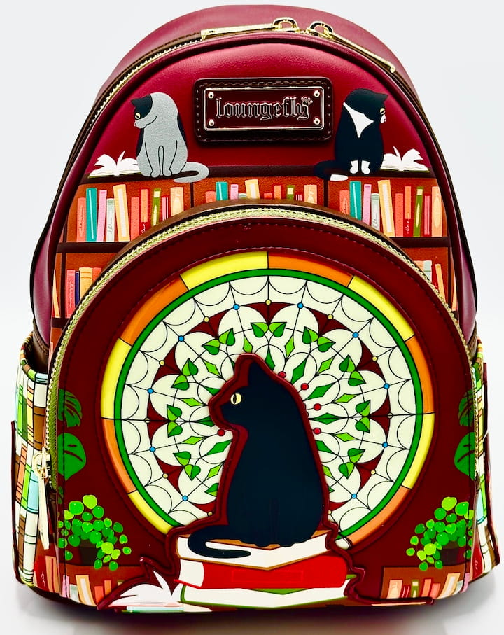 Loungefly Black Cat Library Mini Backpack Books A Million Bag Front Full View