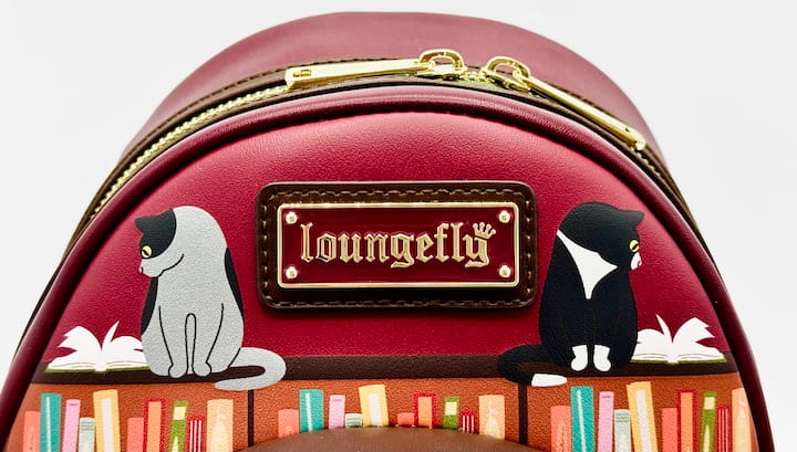 Loungefly Black Cat Library Mini Backpack Books A Million Bag Front Logo