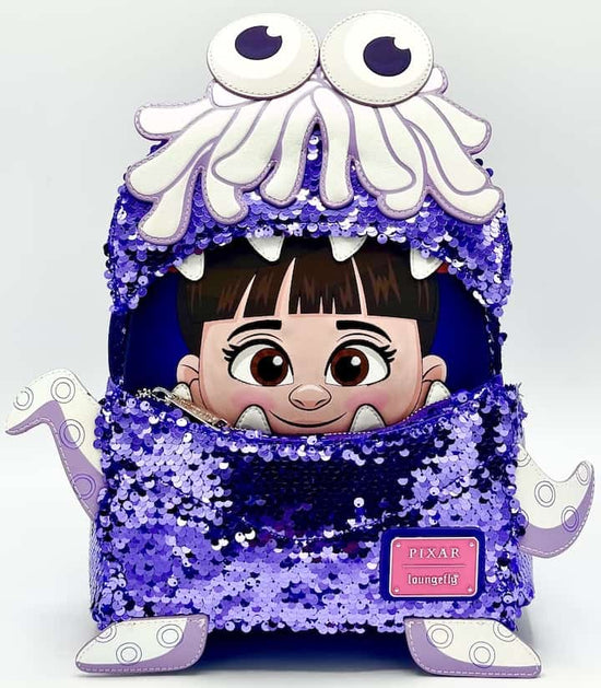 Loungefly Boo Sequin Mini Backpack Disney Pixar Monsters Inc Bag Front Full View
