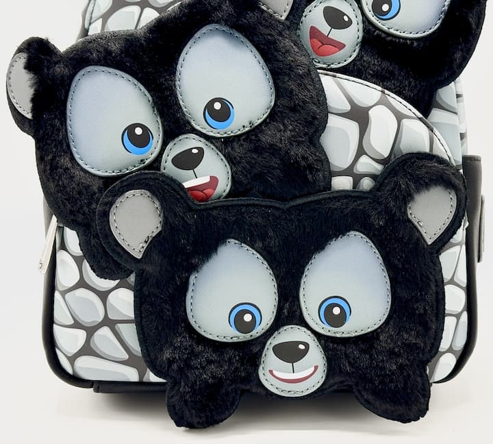 Loungefly Brave Bear Brothers Mini Backpack Disney Pixar Bag Front Bottom Applique