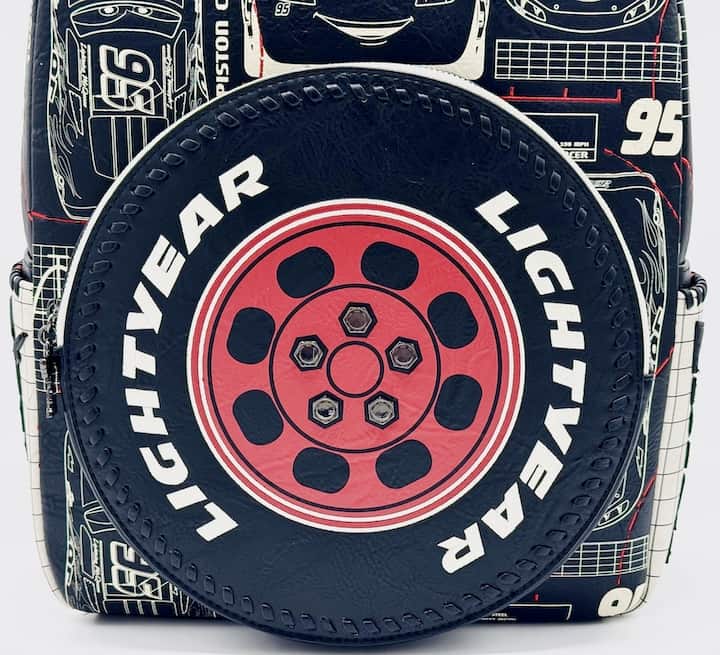 Loungefly Cars Full Size Backpack Pixar Lightning McQueen Bag Front Pocket