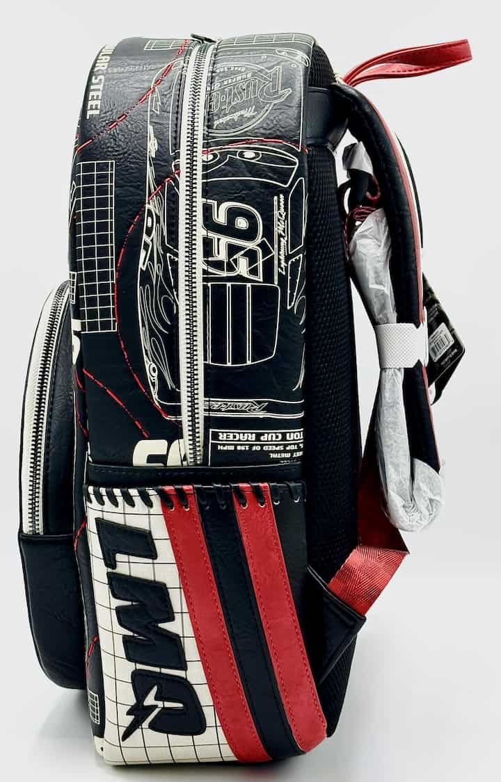 Loungefly Cars Full Size Backpack Pixar Lightning McQueen Bag Left Side