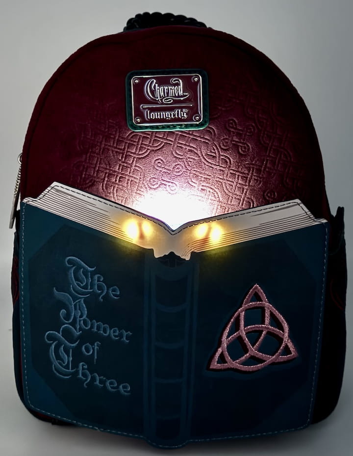 Loungefly Charmed Mini Backpack Book of Shadows Power of Three Bag Light Up Effect