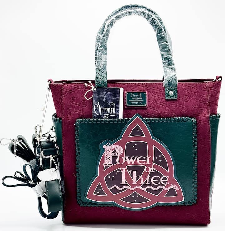 Loungefly Charmed Tote Bag Power of Three Convertible Backpack Front Full View With Straps