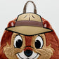 Loungefly Chip Mini Backpack Disney Plush Cosplay Chip 'n Dale Bag Front Face