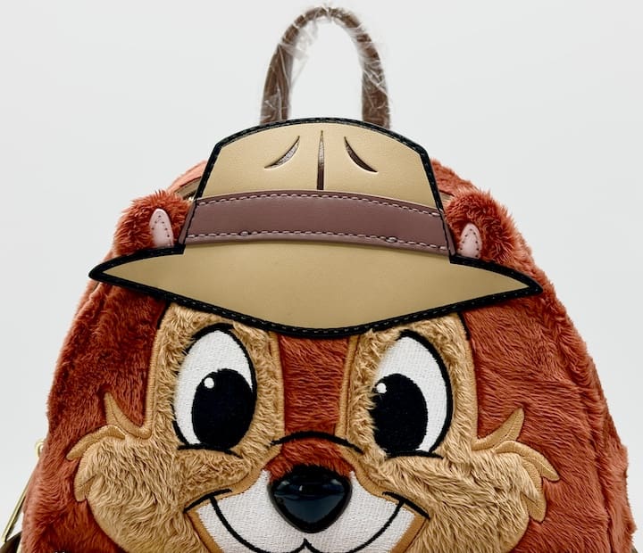 Loungefly Chip Mini Backpack Disney Plush Cosplay Chip 'n Dale Bag Front Face