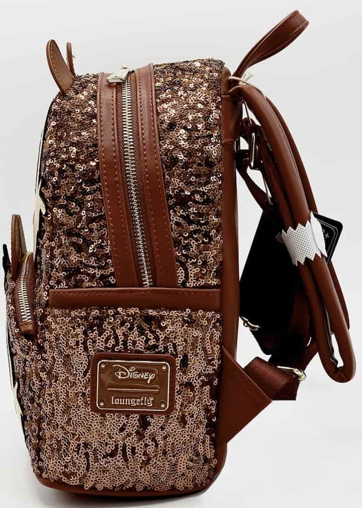 Loungefly Chip and Dale Sequin Mini Backpack Disney Bag Left Side