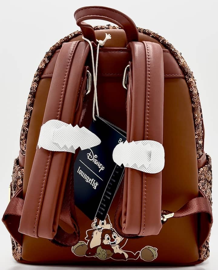 Loungefly Chip and Dale Sequin Mini Backpack Disney Bag Straps