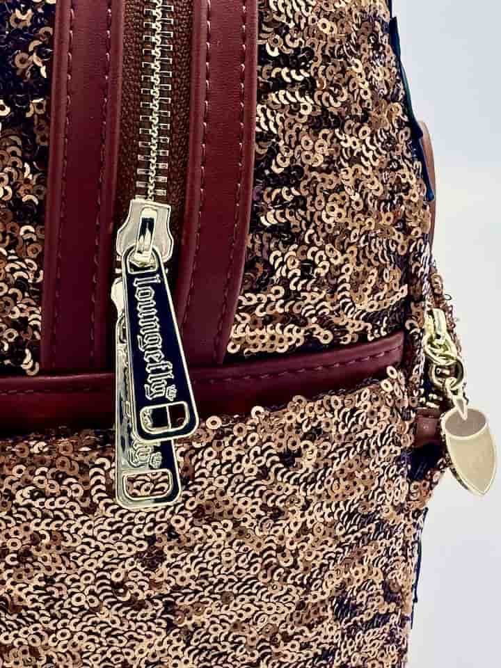 Loungefly Chip and Dale Sequin Mini Backpack Disney Bag Zips