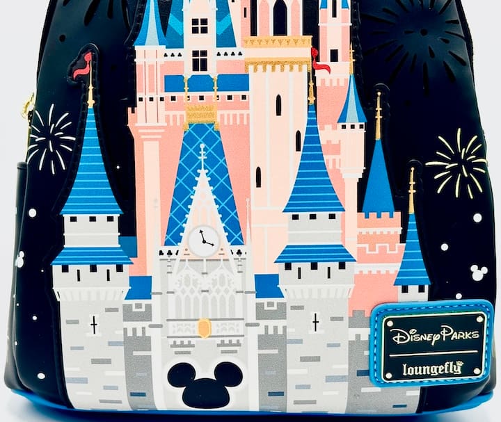  Loungefly Cinderella Castle Light Up Mini Backpack WDW Fireworks Bag Front Bottom