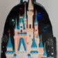  Loungefly Cinderella Castle Light Up Mini Backpack WDW Fireworks Bag Front Full View Light Up 3