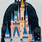  Loungefly Cinderella Castle Light Up Mini Backpack WDW Fireworks Bag Front Full View