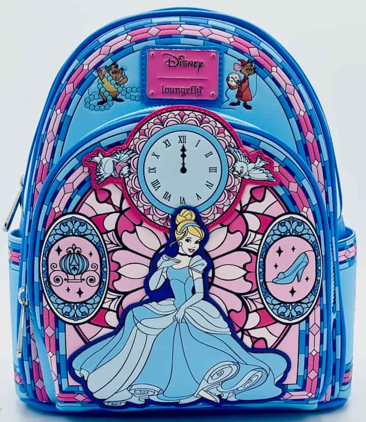 Loungefly Cinderella Stained Glass Portrait Mini Backpack Disney Bag Front Full View