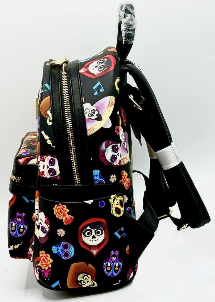 Loungefly Coco AOP Mini Backpack Disney Pixar Bag All Over Print Left Side