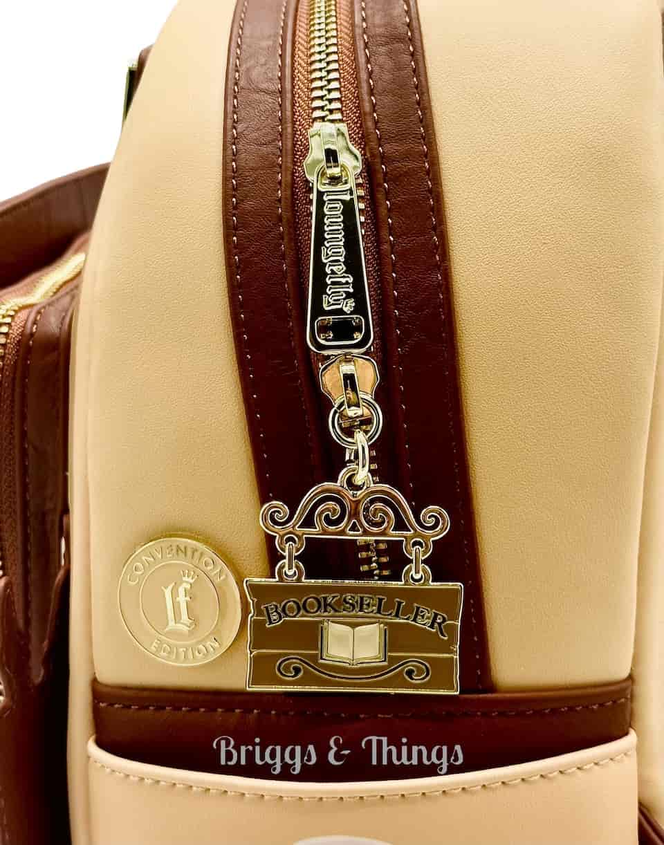 Loungefly D23 Belle Book Shop Mini Backpack Beauty and the Beast Bag Keyring