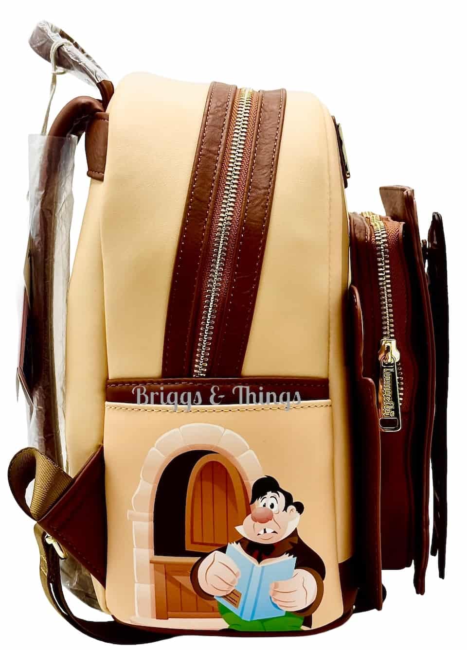 Loungefly D23 Belle Book Shop Mini Backpack Beauty and the Beast Bag Right Side