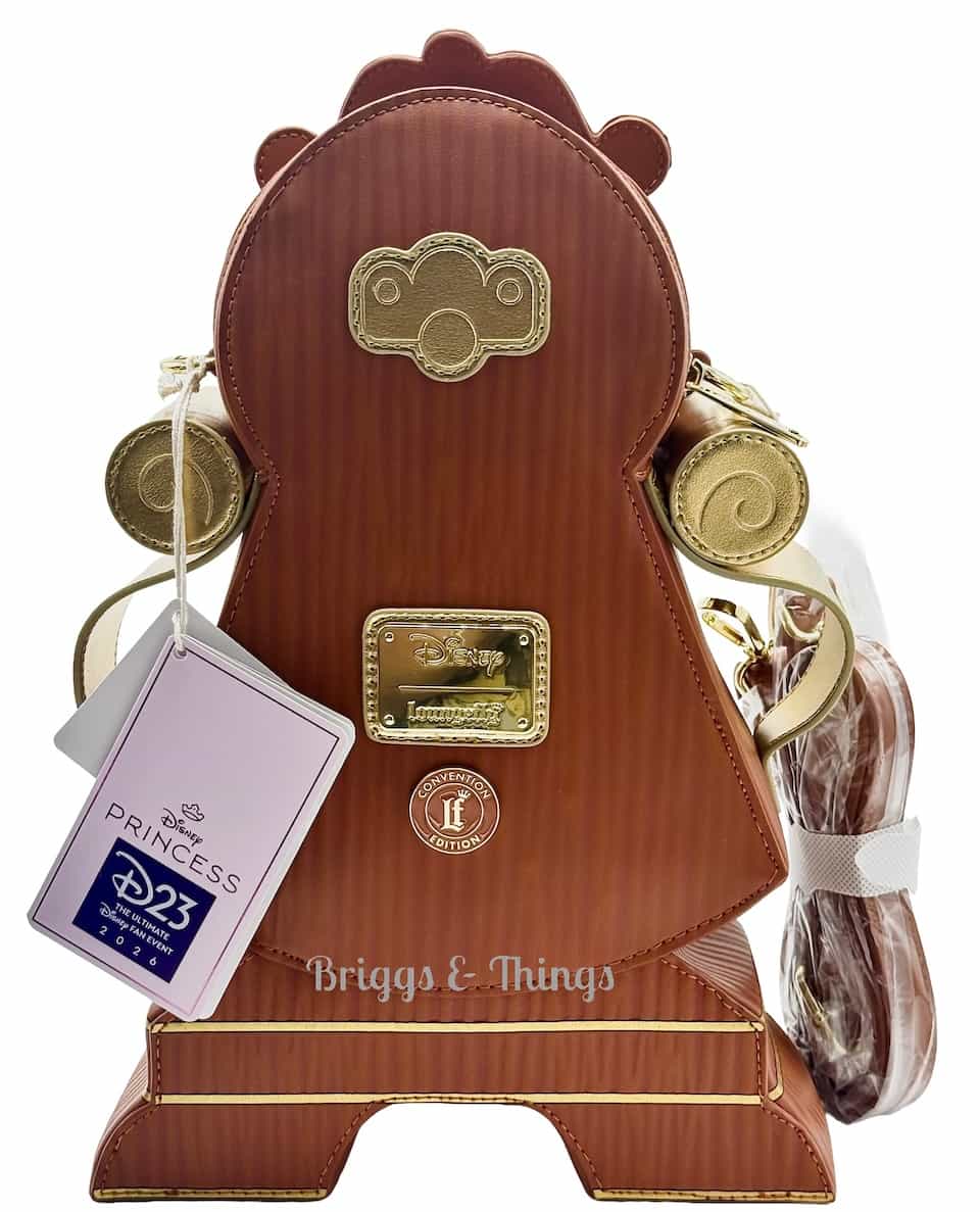 Loungefly D23 Cogsworth Figural Crossbody Bag Beauty and the Beast Back
