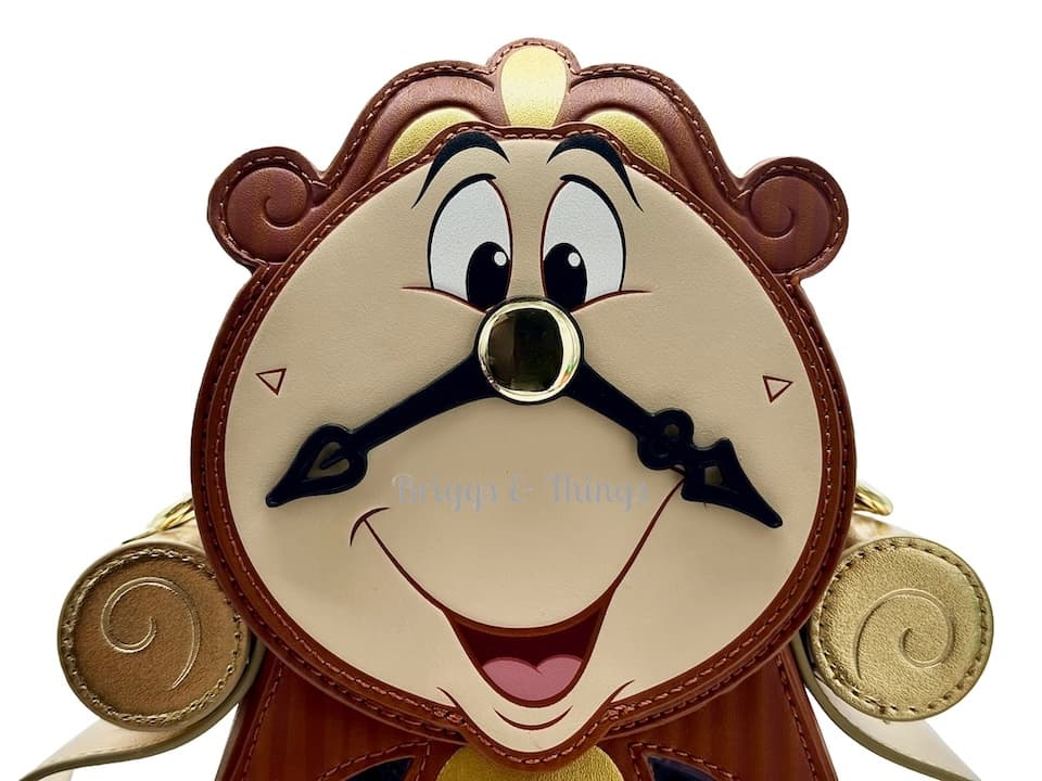 Loungefly D23 Cogsworth Figural Crossbody Bag Beauty and the Beast Front Top