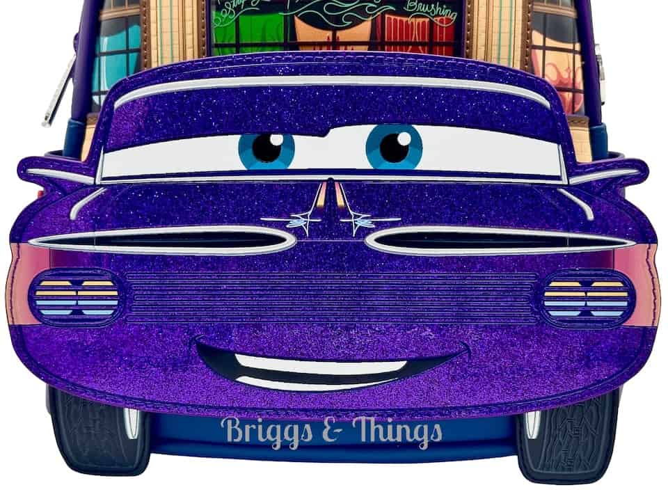 Loungefly D23 Ramone Cosplay Mini Backpack Disney Pixar Cars Glow Bag Front Bathroom