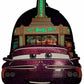 Loungefly D23 Ramone Cosplay Mini Backpack Disney Pixar Cars Glow Bag Front Full View Glow In The Dark Effect