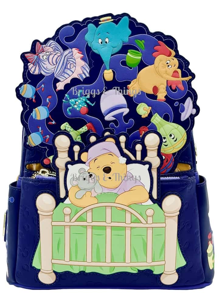 Loungefly D23 Winnie the Pooh Mini Backpack Heffalumps Bag Front Full View Spin Up