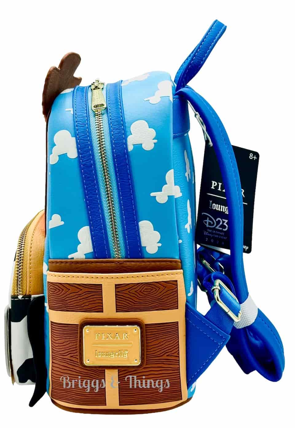 Loungefly D23 Woody Cars Mini Backpack Disney Pixar Toy Story Bag Left Side