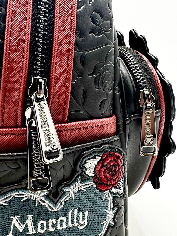 Loungefly Dark Romance Mini Backpack Books A Million Roses Skull Bag Zips