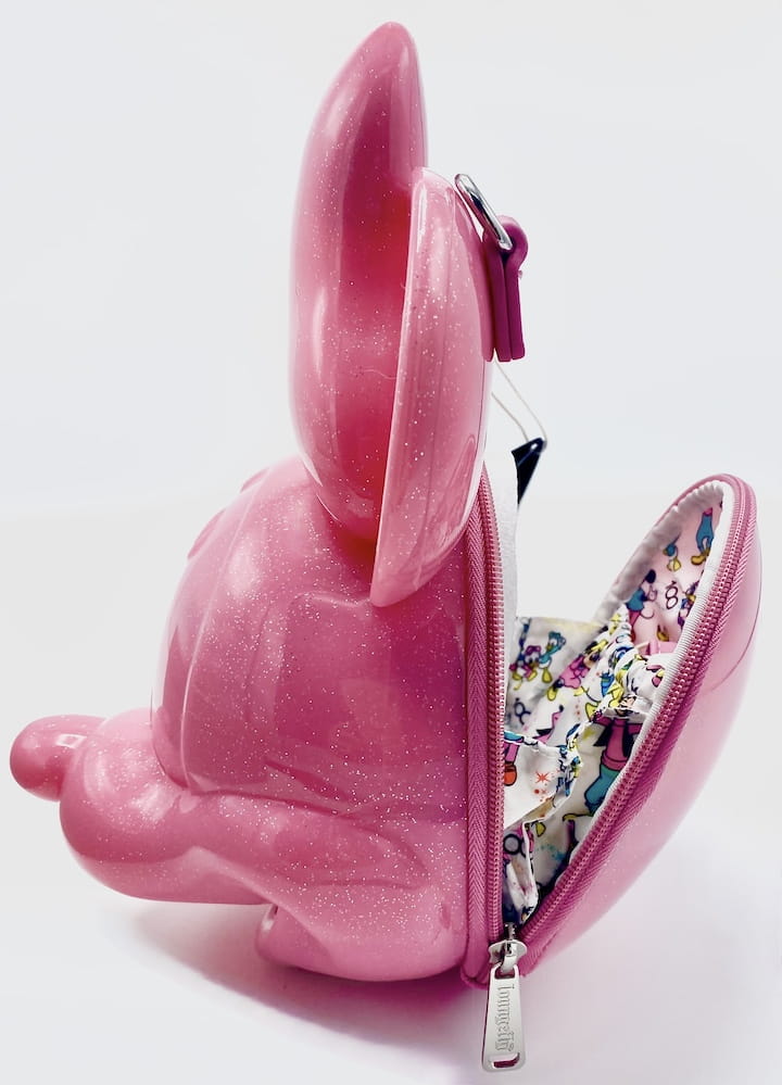Loungefly Disney 100 Minnie Mouse Pink Glitter Figural Crossbody Bag Inside