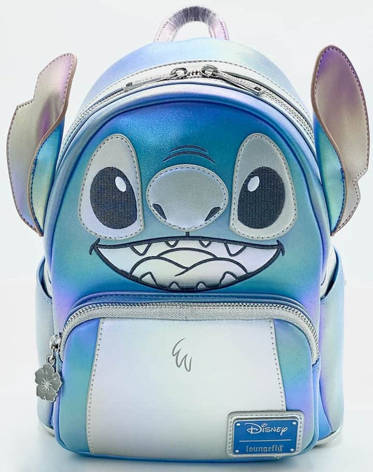 Loungefly Disney 100 Platinum Stitch Mini Backpack Cosplay Bag Front Full View