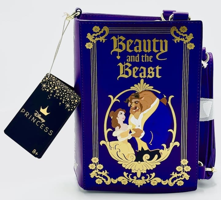 Loungefly Disney Beauty and the Beast Storybook Convertible Bag Front With Strap