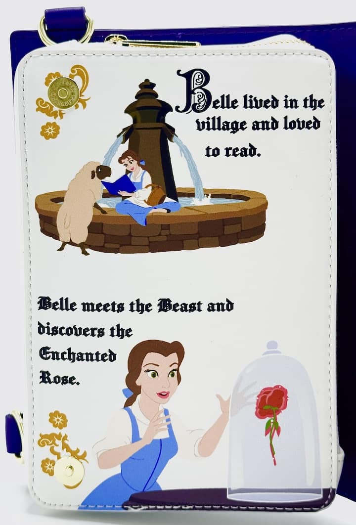 Loungefly Disney Beauty and the Beast Storybook Convertible Bag Inside Left Page