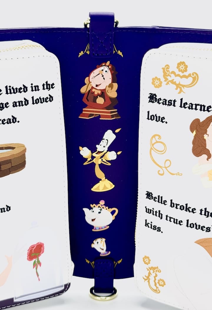 Loungefly Disney Beauty and the Beast Storybook Convertible Bag Inside Middle
