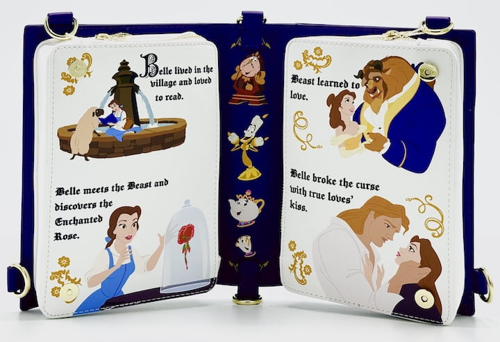 Loungefly Disney Beauty and the Beast Storybook Convertible Bag Inside